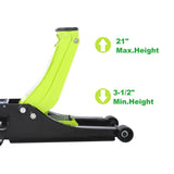 Floor Jack, 3.5 Ton Low Profile Floor Jack, Heavy-Duty Steel Racing Floor Car Jack with Dual Piston W465P190501