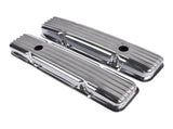Polished Aluminum Finned Short Valve Cover Fits for SBC Small Block Chevy 350 1958-1986 52519792