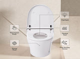 Heated Seat Smart Toilet without Bidet, Upmarket Compact Dual Flush Toilet 1/1.28 GPF, Tank less 46706017