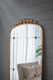 76" x 40" Lavish Full Length Mirror, Antique Gold Metal Floor Mirror for Living Room, Bedroom W2078124335