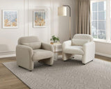 Contemporary Accent Chair Taupe Boucle Fabric Upholstery Plywood Frame Pillow Cozy Living Room B011P308555