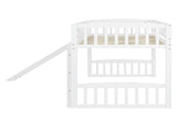 Twin size Loft Bed with Slide and Ladder, White 64080717