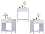 Modern Nightstand with Drawer and Open Shelf,Scalloped Edge Bedside Table for Bedroom, Cute 09977389