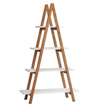 Solid bamboo wood oxford "A" frame ladder display bookshelf W28222283