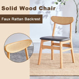 The stylish and durable solid wood dining chair, small curved back, PU cushion, and beautiful shape W1151P154587