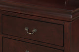 1pc Cherry Finish Five Drawers Louis Philip Chest Solid Wood Contemporary Sleek Ample Storage B011P170035