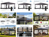 10x10 FT Folding Canopy Tent with 4 Sidewalls, One-Push Central Lock Outdoor Canopy with 2 Clear 04350771