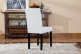Urban Style Solid Wood Leatherette Padded Parson Chair, White, Set of 2 T2574P164535