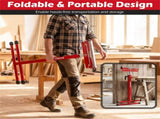 2-Pack Heavy Duty Metal Folding Roller Stand with Edge Guides Portable Woodworking Support - Red 35567362