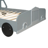 Full Size Car-Shaped Platform Bed with Wheels,Gray WF311753AAE