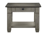 Coffee and Antique Gray Finish 1pc End Table with Drawer Bottom Shelf Wooden Living Room Furniture B011P175716
