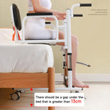 Patient Lift Transfer Chair, Bathroom Wheelchair w/180&deg Split Seat and Potty 83445662