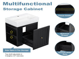 20-Inch Bathroom Vanity with Ceramic Sink, MDF Storage Cabinet with Drawer, Side Shelf & Golden N725P314023B