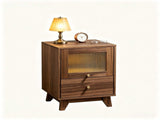 () 2-Drawer Bedside with Frosted Glass MDF and Melamine Veneer Bedside 82405492