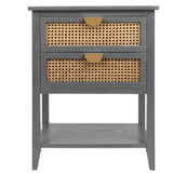 2 Drawer Side table,Naturel Rattan,End table,Suitable for bedroom, living room, study W68858074