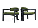 Indoor Upholstered Wood Dining Chair,GreenBlack N768P221635E