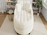 55" Modern Chaise Lounge Sofa Bed Upholstered Sofa Couch with Tufted Seat and Detachable Pillows for N719P256002A