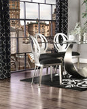 ZNTS Contemporary Style Silver Metal Frame 2pc Dining Chairs Black Microfiber Seat Cushion Dining Room B011P232974