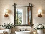 Metal BambooInspired Wall Mirror, Rectangular Decor Mirror 26.7741.73 Inch for Home Decor W2295P582569