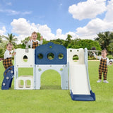 ZNTS 7 in 1 Toddler Slide Set, Freestanding Spaceship Set with Slide, Kids Slide Playset Structure, Arch N710P173045C