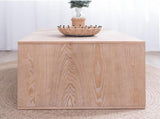 Rustic Beaded Edge Coffee Table 47.6" Rectangular Center Table with Open Storage Shelf, Natural W2729P309447