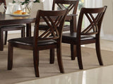 7-Pc Dinette Set Brown Espresso Finish Rectangular Table PU Upholstered Chairs Transitional Dining B011P184937