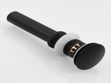 Brass Pop Up Sink Drainer with Overflow Bathroom Drain With Removable Strainer Basket Black 08890168