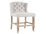 26.78'' seat height Vienna Contemporary Fabric Tufted Wingback Counter Stools, Set of 2, Beige N780P416105B