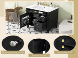 30'' Bathroom Vanity with Top Sink, Modern Bathroom Storage Cabinet with 2 Drawers and a Tip-out N710P250194B