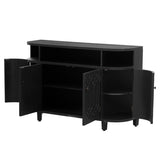 U_Style Curved Design Storage Cabinet made of Fraxinus Mandschuric Solid Wood Veneer, Featuring Four N711P247437B
