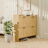 Shoe Storage Cabinet with 4 Flip Drawers for Entryway, Farmhouse Hidden Shoe Cabinet for Entrance 05445274
