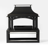 Steel wood outdoor fireplace garden wood burning chimney W853P166784