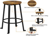 29.5" Metal Frame Backless Bar Stools for Kitchen/Bar, 2PCS, Rustic Brown 77042167
