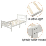 Wood Platform Bed Twin Bed Frame Panel Bed Mattress Foundation Sleigh Bed with WF192434AAK