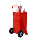 ZNTS 30 Gallon Gas Caddy With Wheels, Fuel Transfer Tank Gasoline Diesel Can Reversible Rotary Hand W46568159