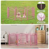 ZNTS Dog Playpen Indoor 24 inch 8 Panels Metal Dog Pen Pet Dog Fence Outdoor Exercise Pen with Doors, W368P233998