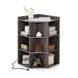 Grey three-layer corner cabinet with charging station 57458485