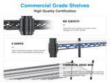 5 Tier 6000lbs Heavy Duty Adjustable Storage Rack Metal Shelf Wire Shelving Unit with Wheels & Shelf W155083056