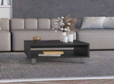 Coffee Table 10.6" H, 1 shelf, 4 legs, Black B097P250873