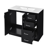 36'' Bathroom Vanity with Ceramic Sink Combo, Solid Wood Frame Bathroom Storage Cabinet, N710P243327B