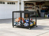 Rolling Sports Ball Storage Cart, Double Lid Basketball Cage, Steel Organizer Rack for Indoor & 32590285