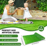 ZNTS (3Pack)3.3FTx10FT Artificial Grass Realistic Synthetic Thick Fake Faux Grass Rug Astroturf Carpet W2836P230695