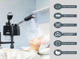 Professional 3 in 1 Facial Steamer on Wheels for Esthetician, Hot & Cold Mist, 5X LED Magnifying 96852289