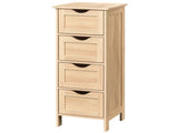 4-Drawer Density Board Triamine Veneer Bathroom Cabinet 11.82*11.82*32.29in Natural Wood 12549726
