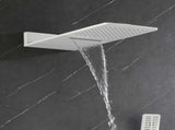 Wall Mounted Waterfall Rain Shower System With 3 Body Sprays & Handheld Shower W2287141427