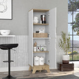 British Single Kitchen Pantry, Four Storage Shelves, Double Doors Cabinets B128P148674