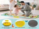Kids Piano Play Mat with Animal Sounds - 10 Music Keys, Foldable for Outdoor Use, Soft & Easy to 42199528