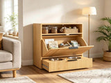 Hidden Dog Feeding Station with Tilt-Out Storage Cabinet, Elevated Pet Feeding Station with 2 Bowls 67277115