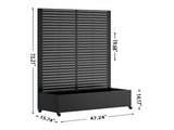 Metal Planter Box Trellis, 73"x47"x16" Metal Raised Garden Bed Trellis, Metal Planter Box W347P455026