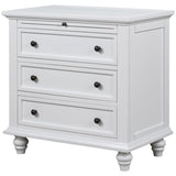 U_STYLE 3-Drawer Storage Wood Cabinet, End Table with Pull out Tray WF319367AAK
